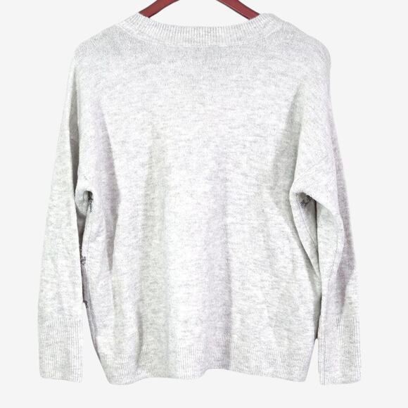 CeCe Sparkle Stripe Sweater Light Gray Sparkle Knit Size S Cozy - Picture 2 of 8